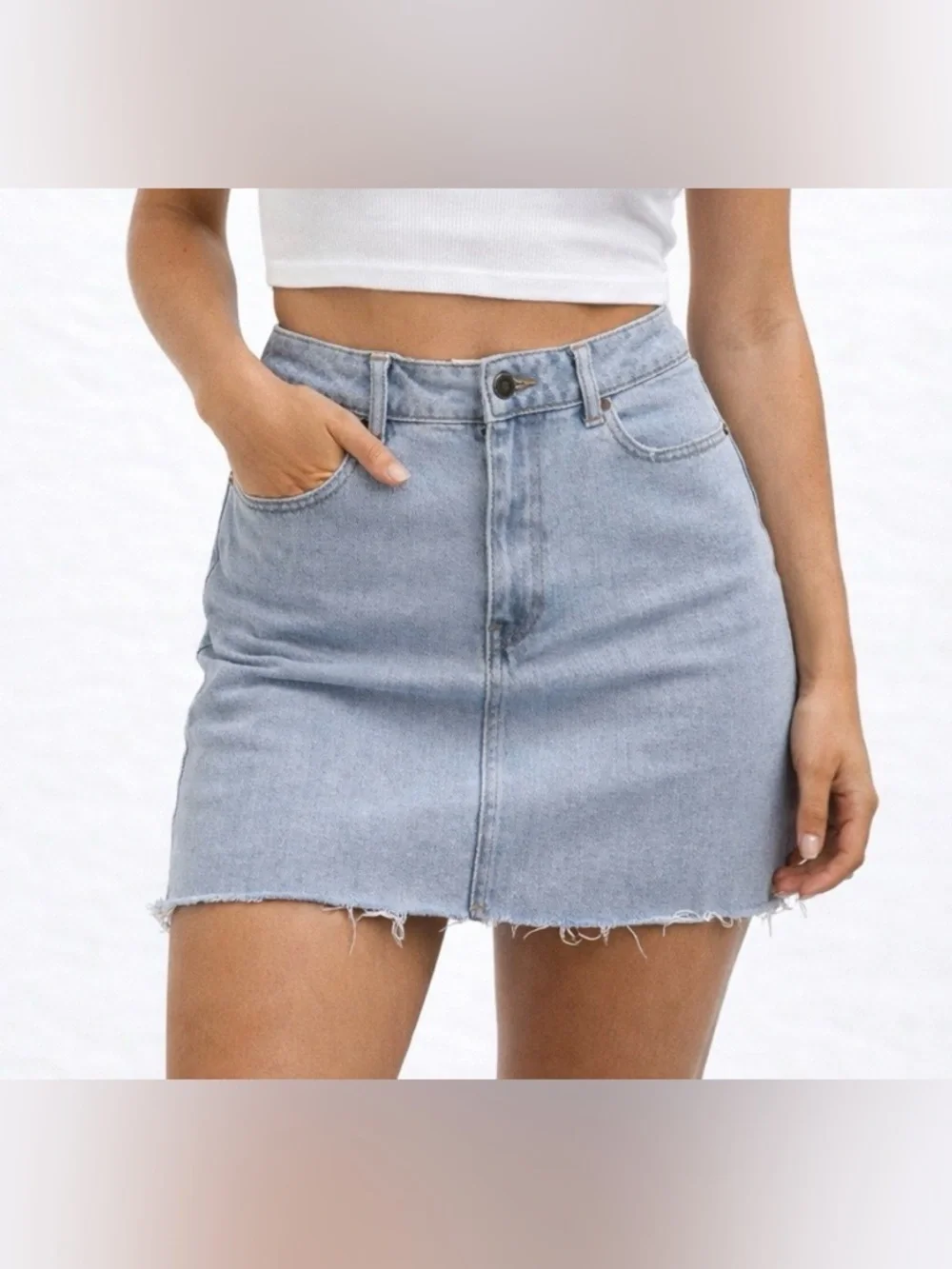 PacSun Vintage light washed denim skirt size 27 - Picture 1 of 5
